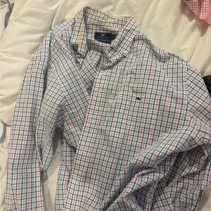 Vineyard Vines Men’s Plaid Button-Down Shirt in White, Blue, Pink